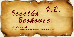 Veselka Beoković vizit kartica